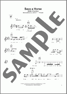 Save A Horse (Ride A Cowboy)(Big & Rich) 楽譜 ウクレレ（弾き語り） ダウンロード