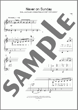 Never On Sunday(Billy Towne) 楽譜 ピアノ（ソロ） ダウンロード