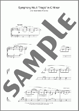 Symphony No.4 'Tragic' in C Minor - 2nd Movement: Andante(Franz Schubert) 楽譜 ピアノ（ソロ） ダウンロード
