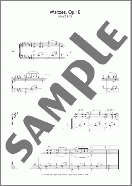 Waltzes, Op.18(Franz Schubert) 楽譜 ピアノ（ソロ） ダウンロード