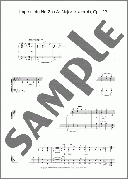 Impromptu No.2 in Ab Major (excerpt), Op.142(Franz Schubert) 楽譜 ピアノ（ソロ） ダウンロード