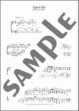 Agnus Dei(Franz Schubert) 楽譜 ピアノ（ソロ） ダウンロード