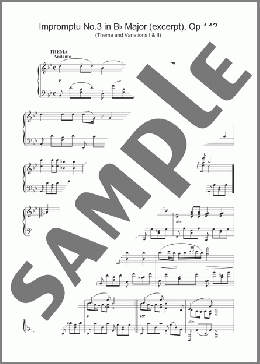 Impromptu No.3 in Bb Major (excerpt), Op.142(Franz Schubert) 楽譜 ピアノ（ソロ） ダウンロード