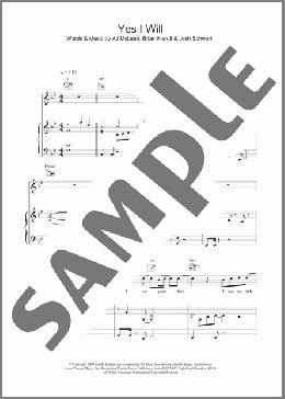 Yes I Will(Boyzone) 楽譜 その他 ダウンロード