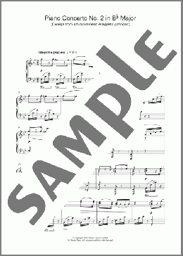 Piano Concerto No. 2 in Bb Major (Excerpt from 4th movement: Allegretto grazioso)(Johannes Brahms) 楽譜 ピアノ（ソロ） ダウンロード