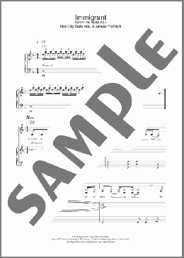 Immigrant(Sade) 楽譜 その他 ダウンロード