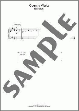 Country Waltz (Landler )(Ludwig Van Beethoven) 楽譜 ピアノ（ソロ） ダウンロード