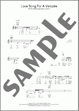 Love Song For A Vampire(Annie Lennox) 楽譜 その他 ダウンロード