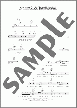Any One Of Us (Stupid Mistake)(Gareth Gates) 楽譜 その他 ダウンロード