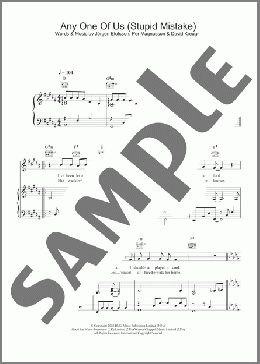 Anyone Of Us (Stupid Mistake)(Gareth Gates) 楽譜 その他 ダウンロード
