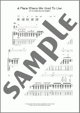 A Place Where We Used To Live(Mark Knopfler) 楽譜 ギター（ソロ） ダウンロード