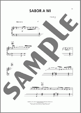 Sabor A Mi (Be True To Me)(Luis Miguel/Alvaro Carrillo) 楽譜 ピアノ & ボーカル & ギター ダウンロード