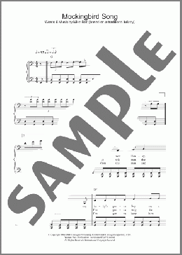 Mockingbird Song(Katie Melua) 楽譜 ピアノ（ソロ） ダウンロード