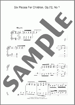 Six Pieces For Children, Op.72, No.3(Felix Mendelssohn) 楽譜 ピアノ（ソロ） ダウンロード