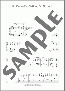 Six Pieces For Children, Op.72, No.1(Felix Mendelssohn) 楽譜 ピアノ（ソロ） ダウンロード