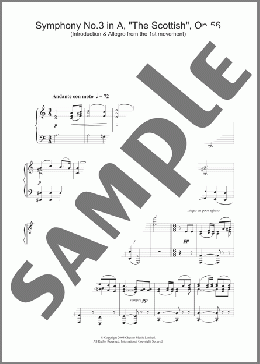 Symphony No.3 in A, 'The Scottish', Op.56 (Introduction & Allegro from the 1st movement)(Felix Mendelssohn) 楽譜 ピアノ（ソロ） ダウンロード