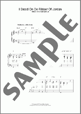 I Stood On De Ribber Of Jordan(African-American Spiritual) 楽譜 ピアノ（ソロ） ダウンロード