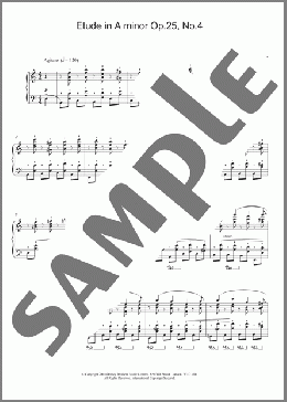 Etude In A Minor, Op. 25, No. 4(Frederic Chopin) 楽譜 ピアノ（ソロ） ダウンロード