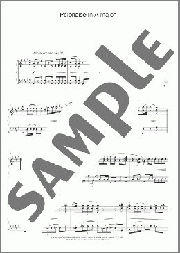Polonaise In A Major(Frederic Chopin) 楽譜 ピアノ（ソロ） ダウンロード