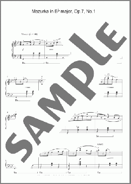 Mazurka In Bb Major, Op. 7, No. 1(Frederic Chopin) 楽譜 ピアノ（ソロ） ダウンロード