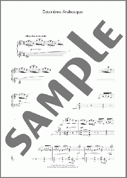 DeuxiEme Arabesque(Claude Debussy) 楽譜 ピアノ（ソロ） ダウンロード