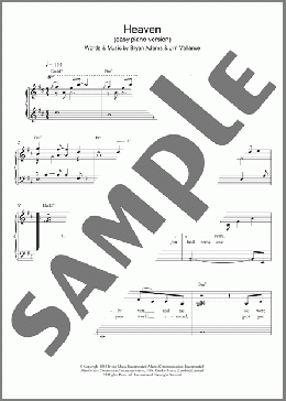 Heaven(DJ Sammy/Bryan Adams) 楽譜 ピアノ（ソロ） ダウンロード
