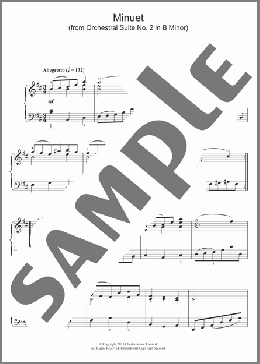 Minuet in B Minor (from Orchestral Suite No. 2)(Johann Sebastian Bach) 楽譜 ピアノ（ソロ） ダウンロード
