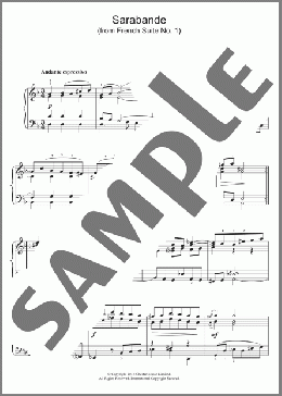 Sarabande (from French Suite No. 1)(Johann Sebastian Bach) 楽譜 ピアノ（ソロ） ダウンロード