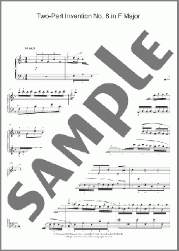 Two-Part Invention No. 8 in F Major(Johann Sebastian Bach) 楽譜 ピアノ（ソロ） ダウンロード
