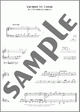 Variation 18: Canon (from The Goldberg Variations)(Johann Sebastian Bach) 楽譜 ピアノ（ソロ） ダウンロード