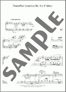 Three-Part Invention No. 9 in F Minor(Johann Sebastian Bach) 楽譜 ピアノ（ソロ） ダウンロード