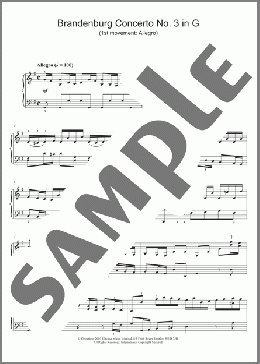 Brandenburg Concerto No. 3 in G (1st movement: Allegro)(Johann Sebastian Bach) 楽譜 ピアノ（ソロ） ダウンロード