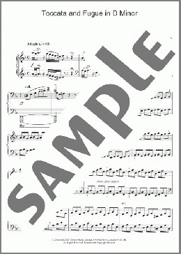 Toccata and Fugue in D Minor(Johann Sebastian Bach) 楽譜 ピアノ（ソロ） ダウンロード