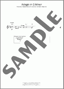 Albin Adagio(Tommaso Albinoni) 楽譜 その他 ダウンロード