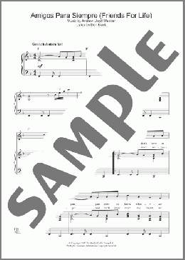 Amigos Para Siempre (Friends For Life)(Andrew Lloyd Webber) 楽譜 ピアノ & ボーカル & ギター ダウンロード