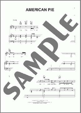 American Pie(Don McLean) 楽譜 ピアノ & ボーカル & ギター ダウンロード