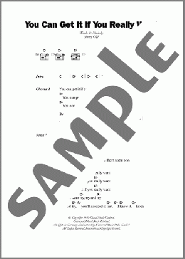 You Can Get It If You Really Want(Desmond Dekker) 楽譜 ギター（コード） ダウンロード