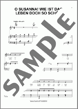 O Susanna! Wie Ist Das Leben So Schon(German Folksong) 楽譜 ピアノ & ボーカル & ギター ダウンロード