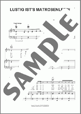 Lustig Ist's Matrosenleb'n(Christian August Pohlenz/Wilhelm Gerhard) 楽譜 ピアノ & ボーカル & ギター ダウンロード