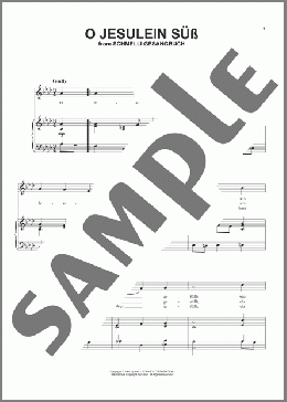 O Jesulein Suss(Johann Sebastian Bach) 楽譜 ピアノ & ボーカル & ギター ダウンロード