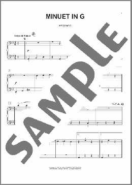 Minuet In G Major(Ludwig Van Beethoven) 楽譜 ピアノ（連弾） ダウンロード