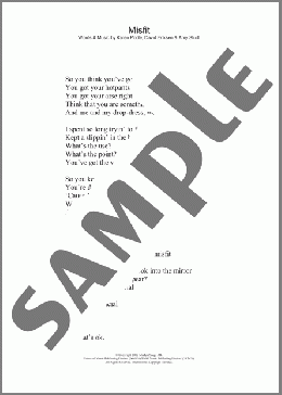 Misfit(Amy Studt) 楽譜 その他 ダウンロード