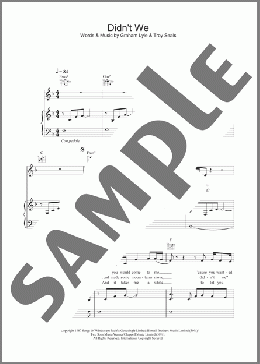 Didn't We(Graham Lyle) 楽譜 その他 ダウンロード