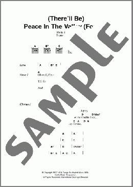 (There'll Be) Peace In The Valley (For Me)(Thomas A. Dorsey) 楽譜 ギター（コード） ダウンロード