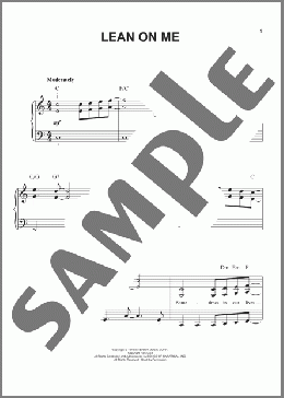 Lean On Me(Bill Withers/Glee (TV Series)) 楽譜 ピアノ（ソロ） ダウンロード