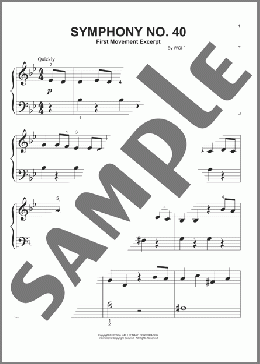 Symphony No. 40 in G Minor, First Movement Excerpt(Wolfgang Amadeus Mozart) 楽譜 ピアノ（ソロ） ダウンロード