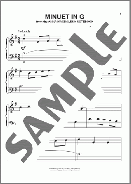 Minuet In G(Johann Sebastian Bach) 楽譜 ピアノ（ソロ） ダウンロード