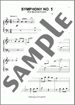 Symphony No. 5 in C Minor, First Movement Excerpt(Ludwig Van Beethoven) 楽譜 ピアノ（ソロ） ダウンロード