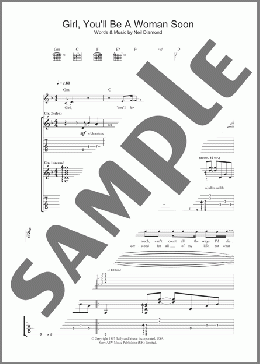 Girl, You'll Be A Woman Soon(Neil Diamond/Urge Overkill) 楽譜 ギター（ソロ） ダウンロード