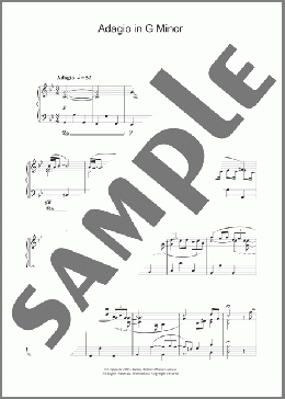 Adagio(Tomaso Albinoni) 楽譜 ピアノ（ソロ） ダウンロード